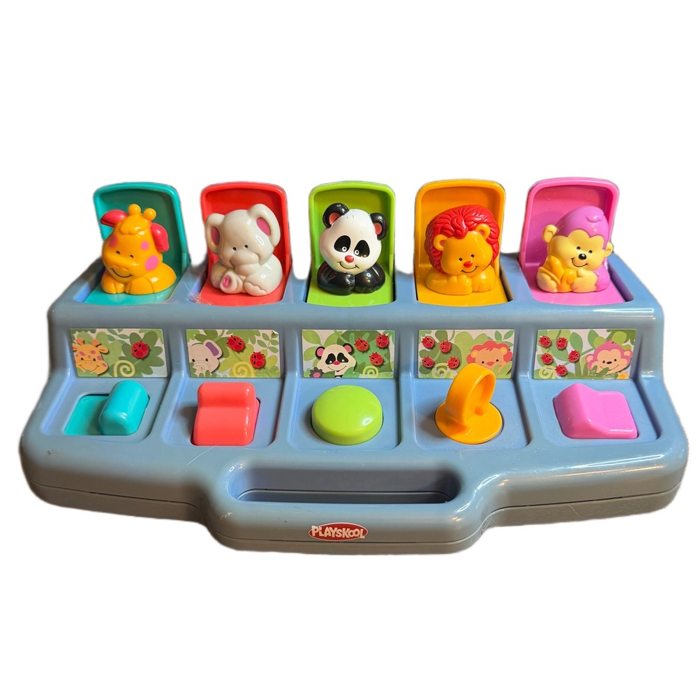 Playskool Busy Poppin Pals Animal Pop Up Toy Blue Developmental Toddler Toy